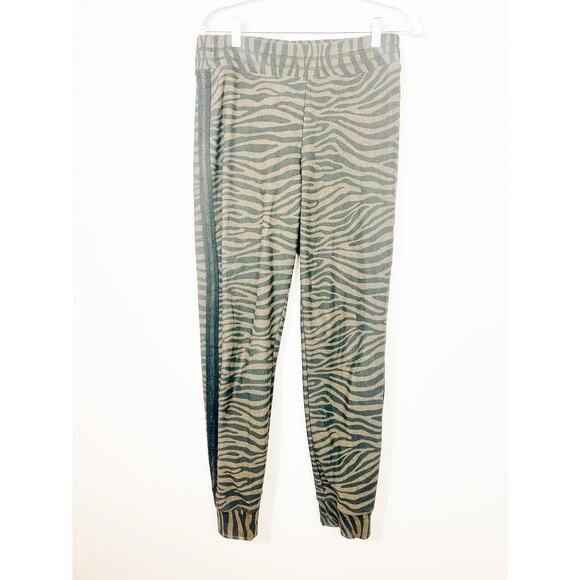 Johnny Was Metallic Tape Zebra Print Pull on Jogger Sz Medium - Picture 1 of 6